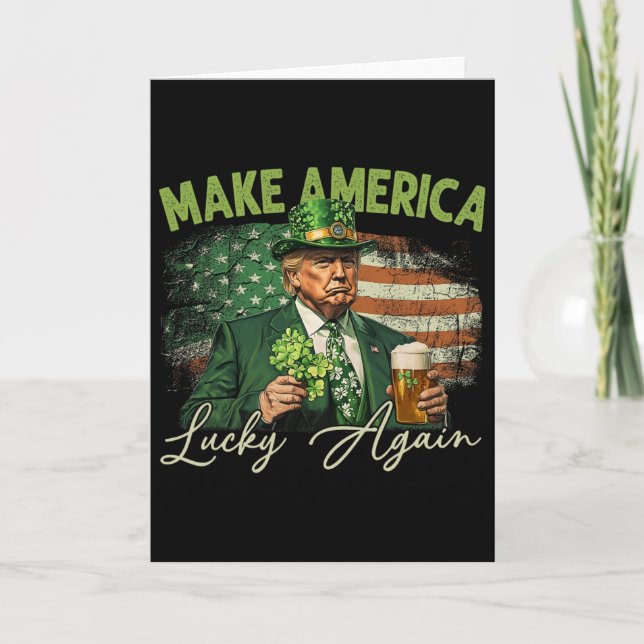 Trump Gör Amerika Lucky Igen St Patrick's Day Sh Kort (Framsida)