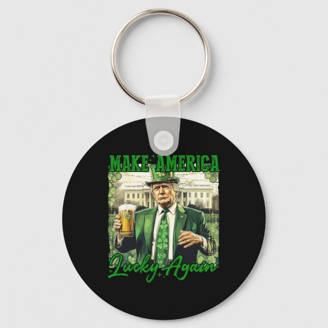 Trump Gör Amerika Lucky igen St patrick's day Sh Nyckelring (Framsida)