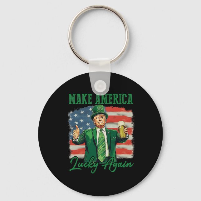 Trump Gör Amerika Lucky igen St patrick's day Sh Nyckelring (Framsida)