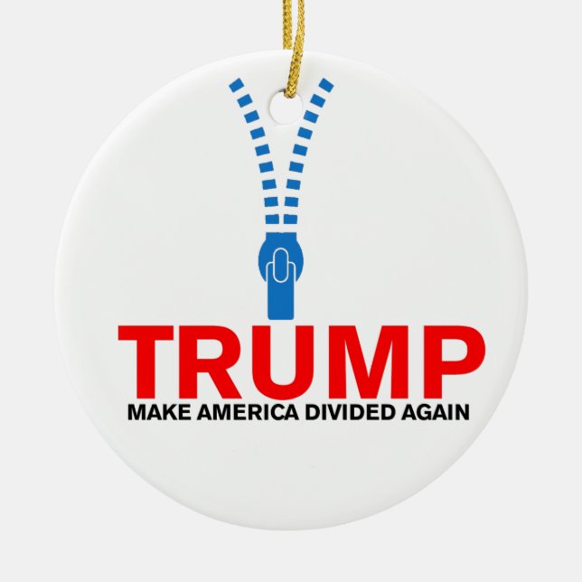 Trump, gör Amerika splittrat igen Julgransprydnad Keramik (Framsidan)