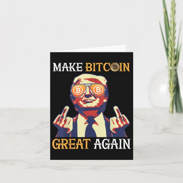 Trump Gör Bitcoin Underbar igen lustigt Kort (Framsida)