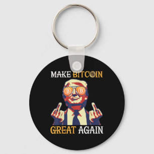 Trump Gör Bitcoin Underbar igen lustigt Nyckelring