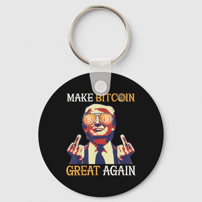 Trump Gör Bitcoin Underbar igen lustigt Nyckelring (Framsida)