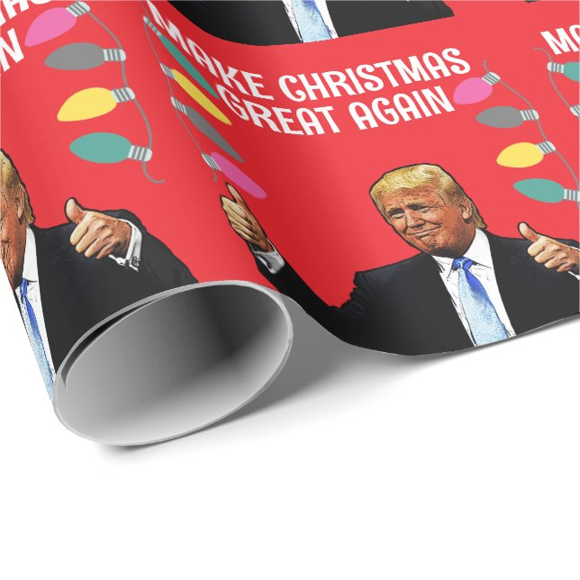 TRUMP GÖR CHRISTMAS UNDERBART IGEN WRAPPPPING PAPP PRESENTPAPPER (Rullad Hörn)