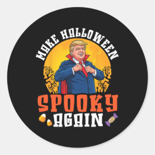 Trump gör Halloween läskigt igen Roligt Dracula co Runt Klistermärke