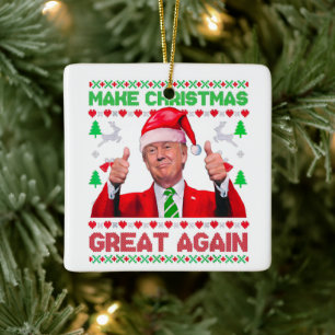 Trump Gör jul Underbar igen jul Julgransprydnad Keramik