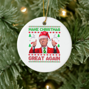 Trump Gör jul Underbar igen jul Julgransprydnad Keramik