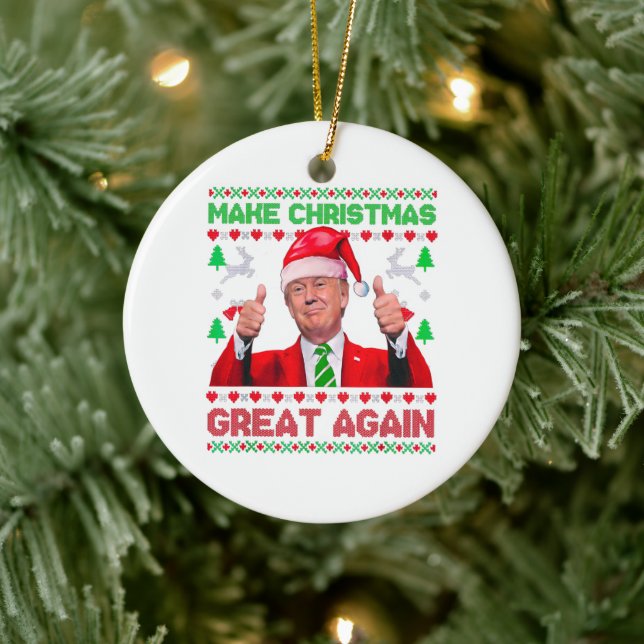 Trump Gör jul Underbar igen jul Julgransprydnad Keramik (Träd)