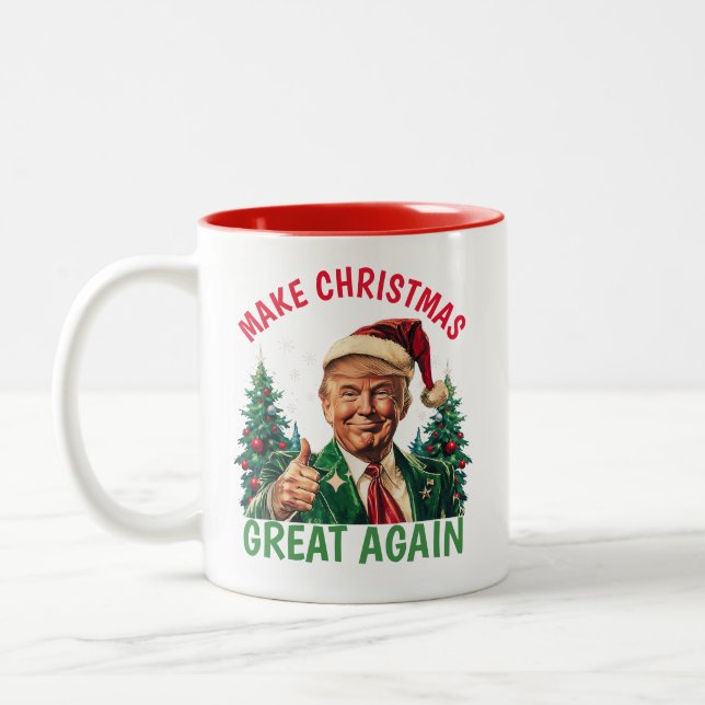 Trump Gör jul Underbar igen jul Två-Tonad Mugg (Vänster)