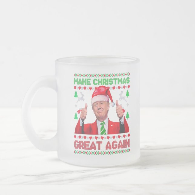 Trump Gör jul Underbar igen julklapp Frostad Glasmugg (Vänster)