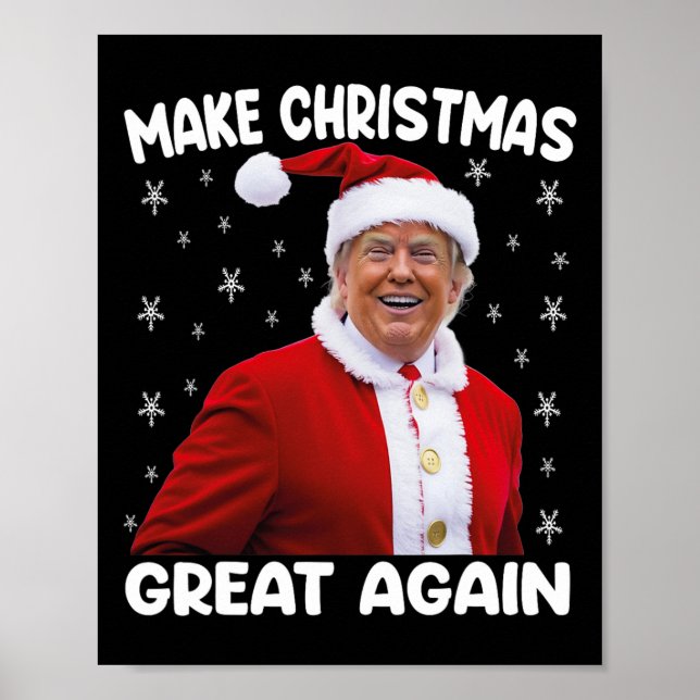 Trump Gör jul Underbar igen jultomtrumpen Poster (Framsidan)