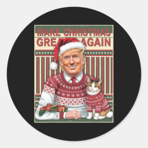 Trump Gör julen Underbar igen Jul, Äkta XM Runt Klistermärke