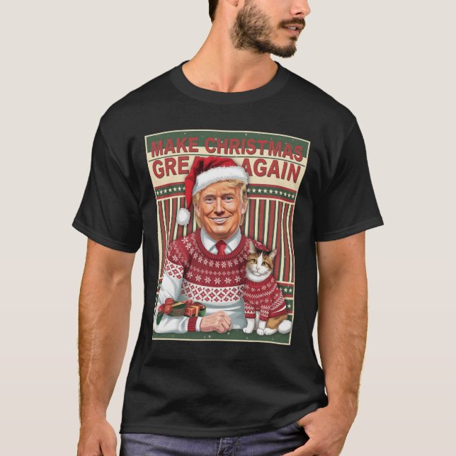 Trump Gör julen Underbar igen Jul, Äkta XM T Shirt (Framsida)