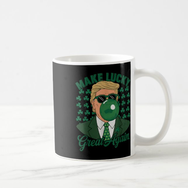 Trump Gör Lucky Underbar igen St. Patricks Day Kaffemugg (Höger)