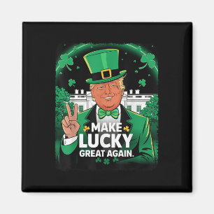 Trump Gör Lucky Underbar igen, St patricks day Magnet
