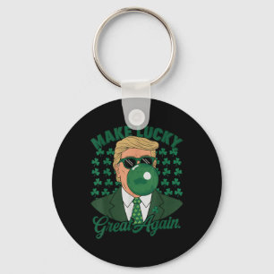 Trump Gör Lucky Underbar igen St. Patricks Day Nyckelring