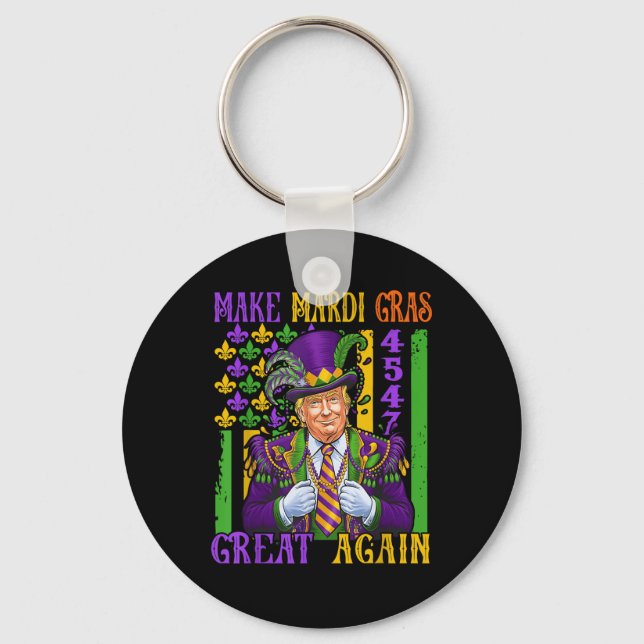 Trump Gör Mardi Gras Underbar igen lustigt Parad Nyckelring (Framsida)