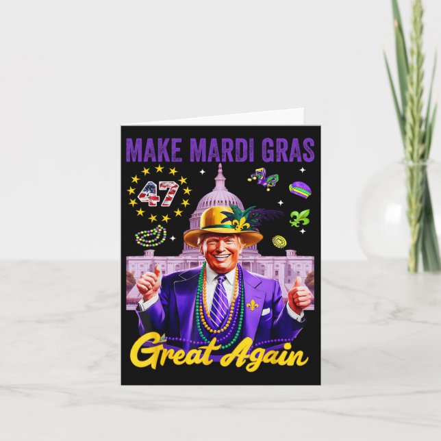 Trump Gör Mardi Gras Underbar igen, roligt Parad C Kort (Framsida)
