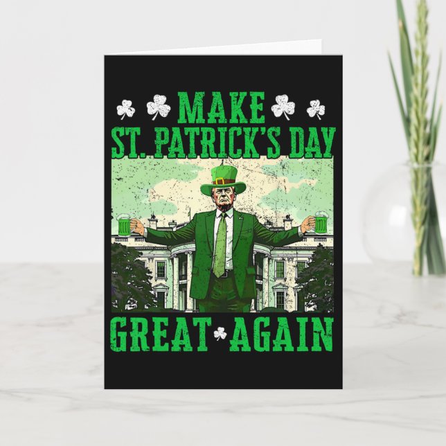 Trump gör St Patrick's Day fantastisk igen Shamroc Kort (Framsida)