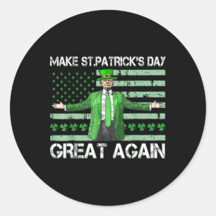 Trump Gör St patrick's day Underbar igen amerikans Runt Klistermärke