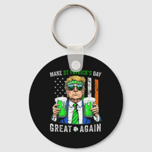 Trump Gör St patricks day Underbar igen amerikansk Nyckelring