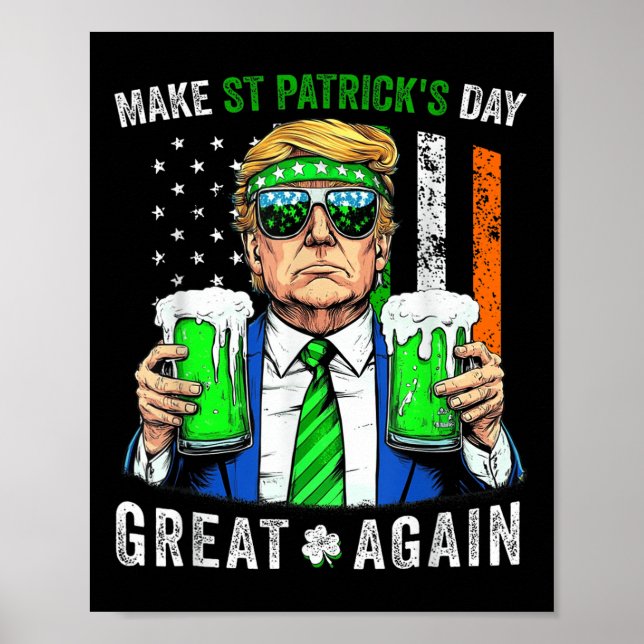 Trump Gör St patricks day Underbar igen amerikansk Poster (Framsidan)