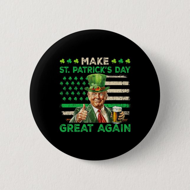 Trump Gör St patricks day Underbar igen Irish Amer Knapp (Framsida)