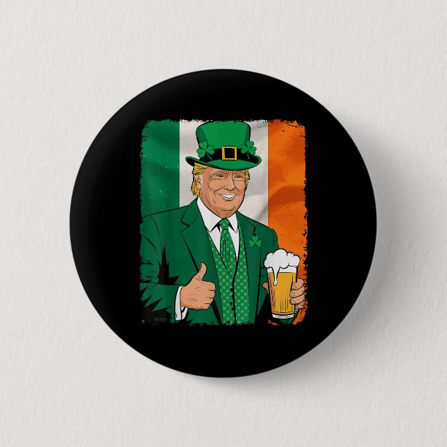Trump Gör St patricks day Underbar igen Irish Beer Knapp (Framsida)