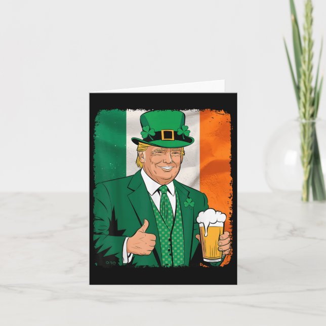 Trump Gör St patricks day Underbar igen Irish Beer Kort (Framsida)
