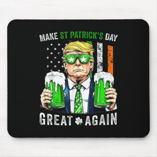 Trump Gör St patricks day Underbar igen iriska Musmatta (Framsidan)