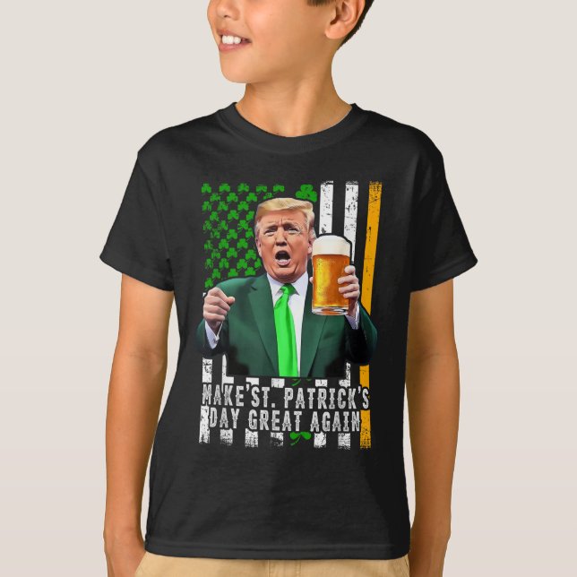 Trump Gör St patricks day Underbar igen iriska T Shirt (Framsida)
