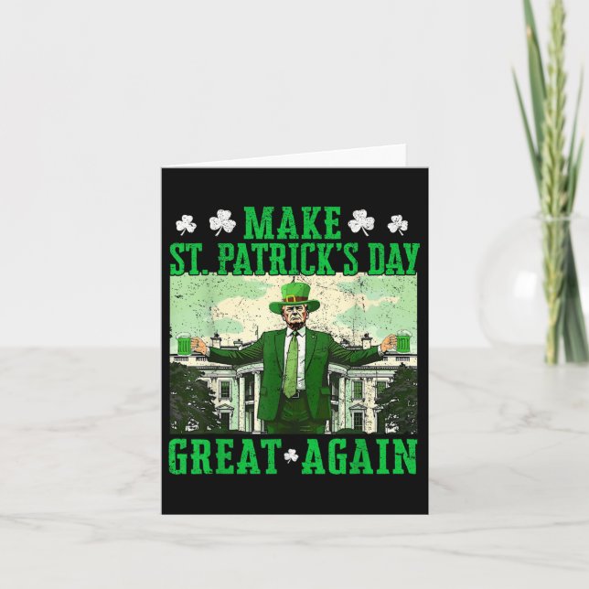 Trump Gör St patricks day Underbar igen Shamrock Kort (Framsida)