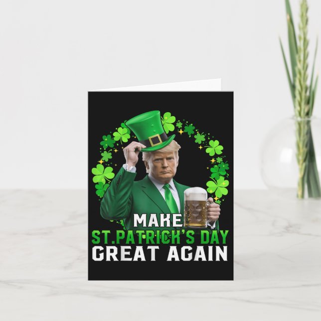 Trump Gör St patricks day Underbar igen Trump St Kort (Framsida)