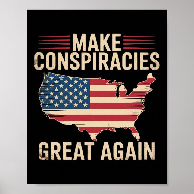 Trump Göra Konspirationer Stora Igen  Poster (Framsidan)