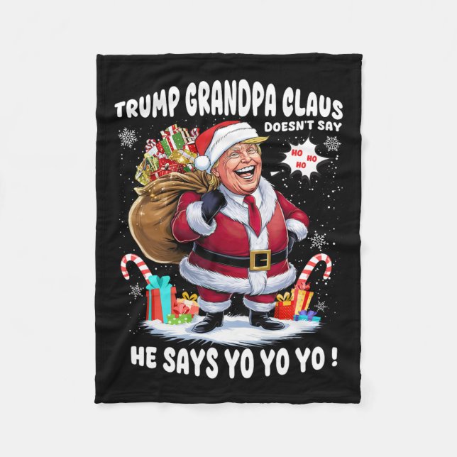 Trump Grandpa Claus Unyo jul Fleecefilt (Framsidan)