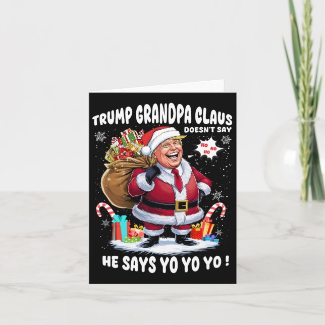 Trump Grandpa Claus Unyo jul Kort (Framsida)