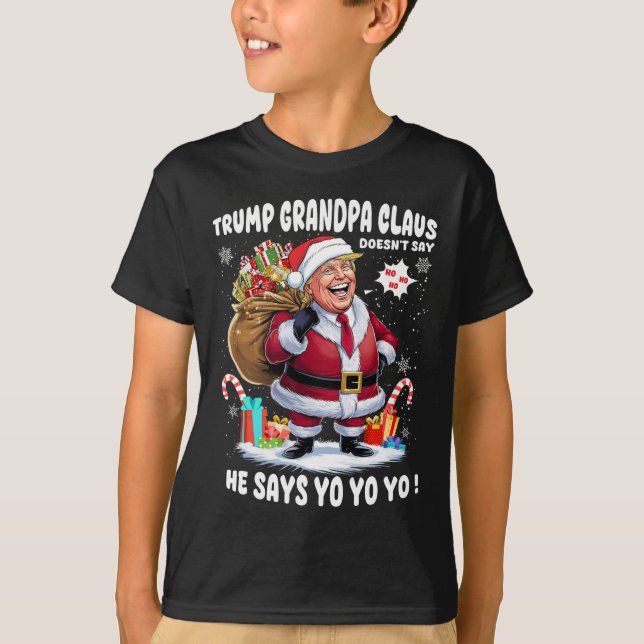Trump Grandpa Claus Unyo jul T Shirt (Framsida)