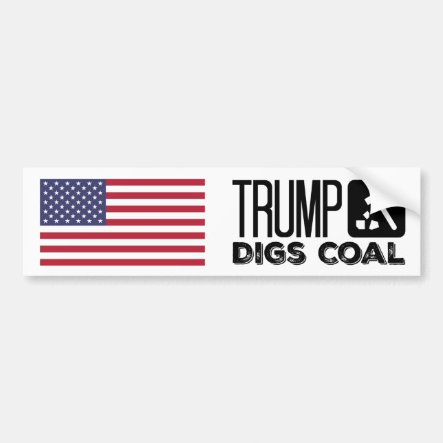 Trump Gräver Kol - Trump 2020 Bildekal (Framsidan)