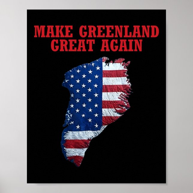 Trump Grönland USA flagga gör Grönland Underbart A Poster (Framsidan)