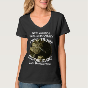 Trump Guillotine V-hals T Shirt