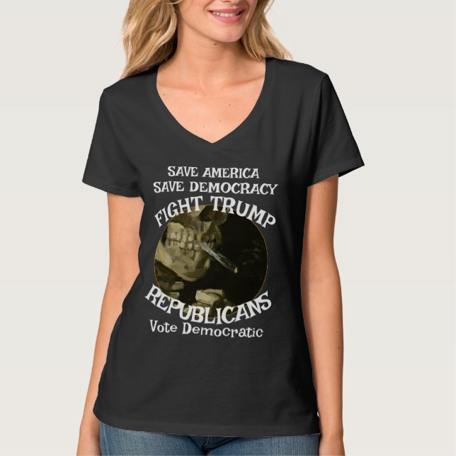 Trump Guillotine V-hals T Shirt (Framsida)