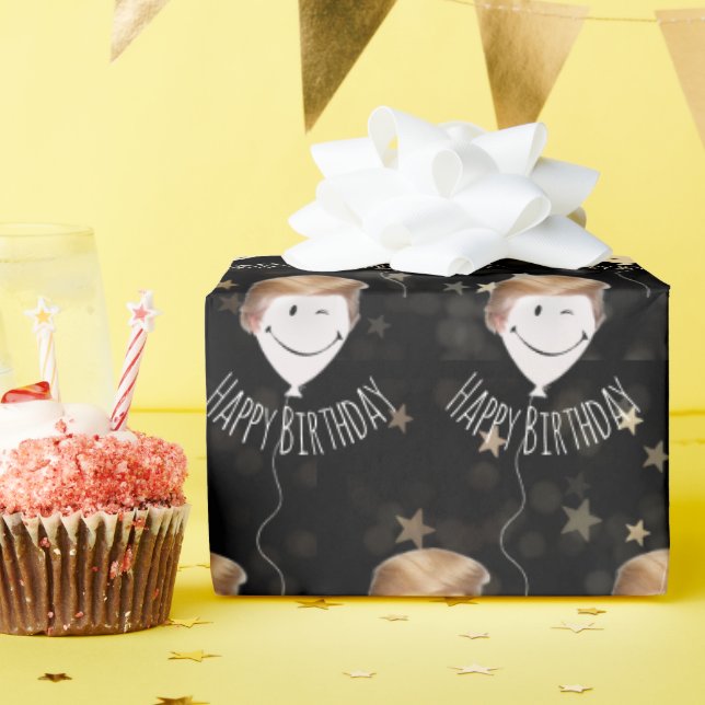 Trump Hair On White Balloons Presentpapper (Födelsedagsfest)