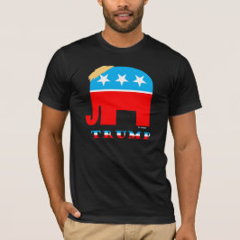 Trump Hair på Red White och Blue GOP Elephant T Shirt