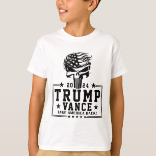Trump Hair Skull Halloween American Flagga Trump V T Shirt
