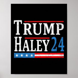 Trump Haley 2024 Presidentval Republikansk Tic Poster