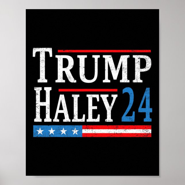 Trump Haley 2024 Presidentval Republikansk Tic Poster (Framsidan)