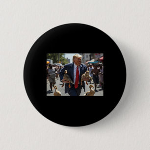 Trump håller anka och katt rösta på Trump husdjur Knapp