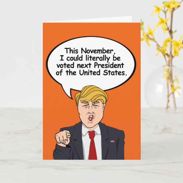Trump Halloween Card - Det finns skarier sak i Kort (Gul blomma)