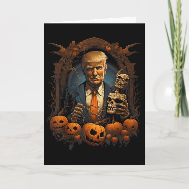 Trump Halloween-kostym läskig president pumpa Gi Kort (Framsida)