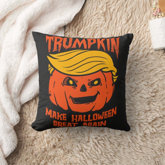 Trump Halloween Pumpkin Kudde (Filt)